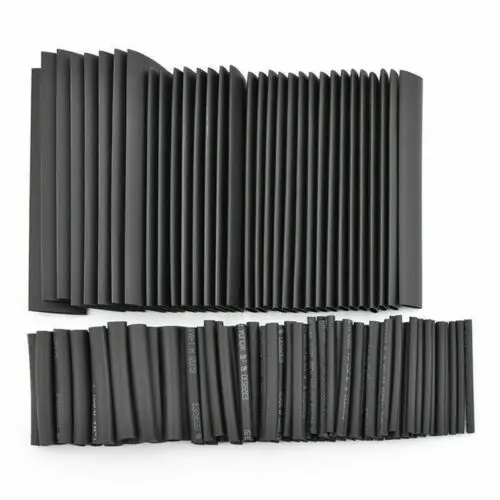 127Pcs 80mm Polyolefin Heat Shrink Tube Black Glue Weatherproof Heat Shrink Sleeving Tubing Assortment Kit