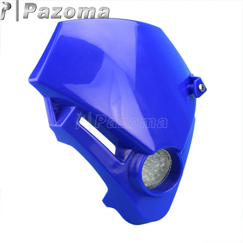 Blue Dirt Bike Mini Motorcycle Streetfighter LED Head Lamp Lighting Enduro Motocross Headlight for Yamaha YZ YZF WR WRF DT XT TT