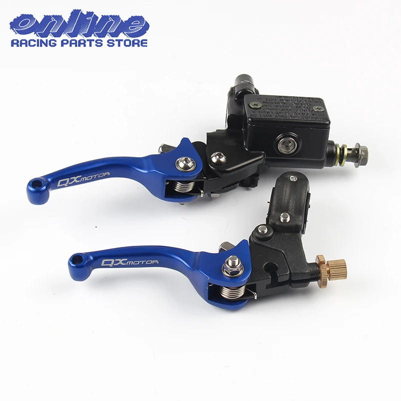 QXMOTOR Logo CNC folding brake lever clutch Lever with front pump Fit Most CRF KLX YZF RMZ Motorcycle Dirt Pit Bike Motorcross