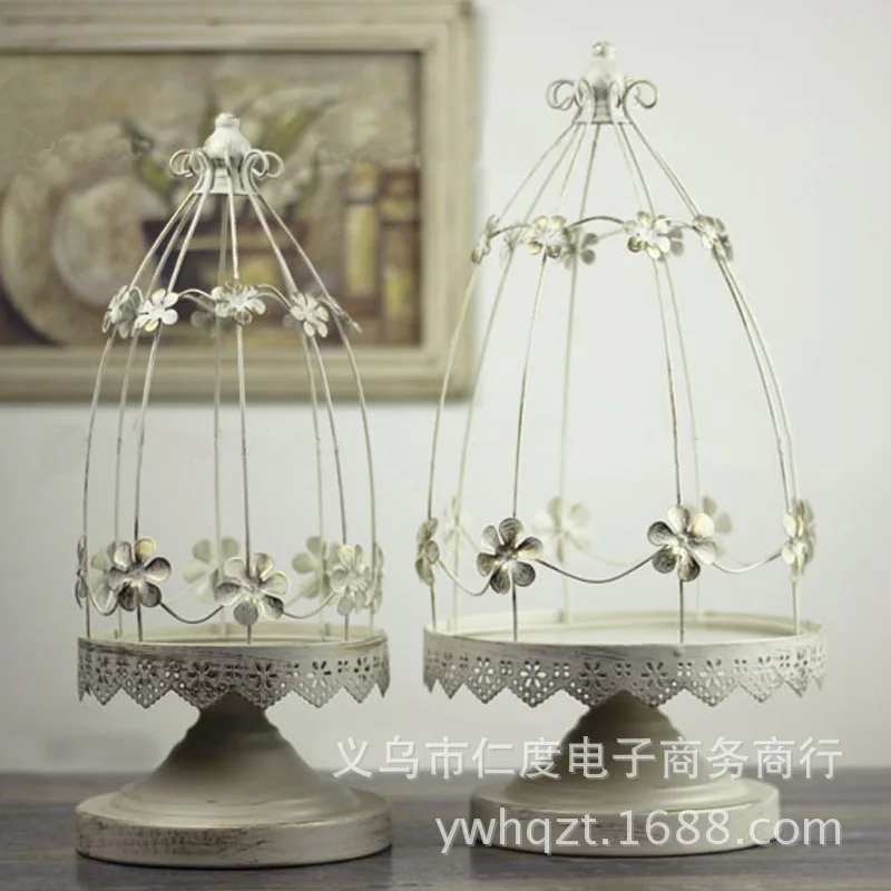 

C Iron Candlestick retro wedding Plum Birdcage Candle Holder Home Decoration Christmas Gifts