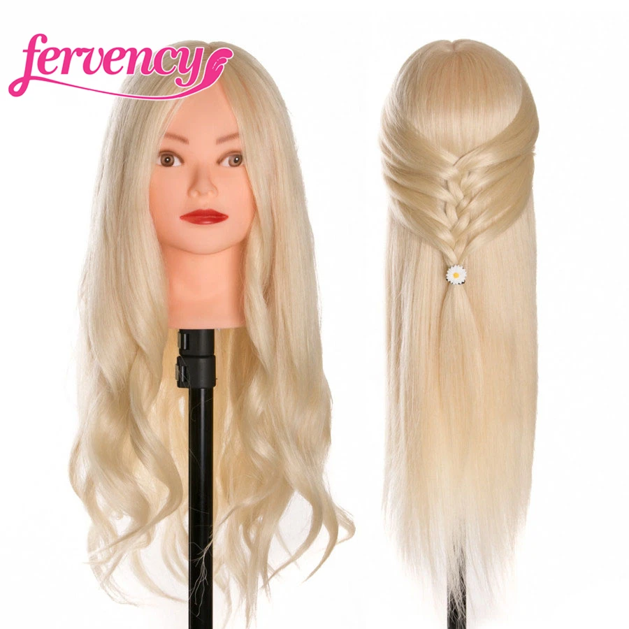 

60 % Human Hair 2 piece Training Head Blonde For Salon Hairdressing Mannequin Dolls Professional Styling Head can be curled