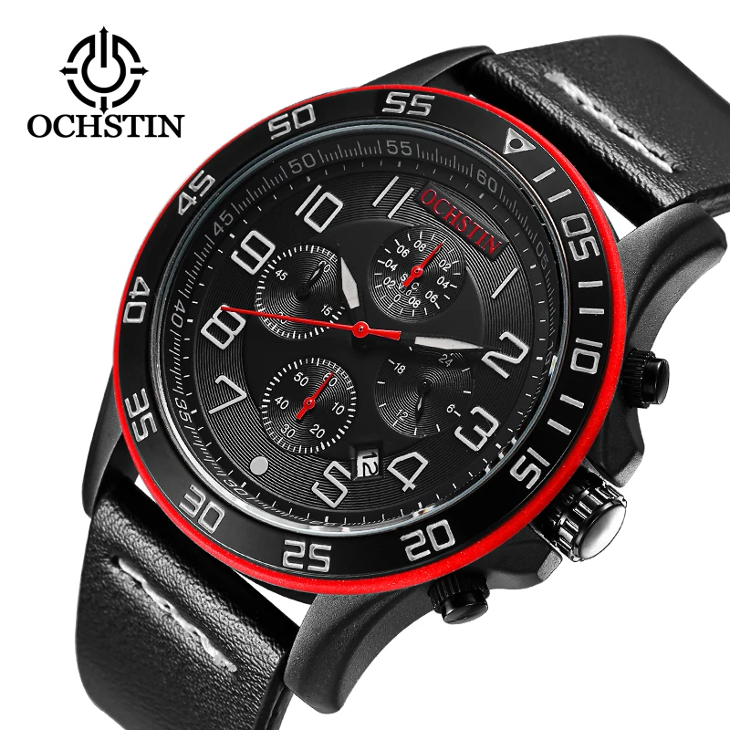 

OCHSTIN Top Luxury Brand Military Wrist Watch Sports Mens Waterproof Watches Male Sporty Quartz Chronograph Army Black Clock