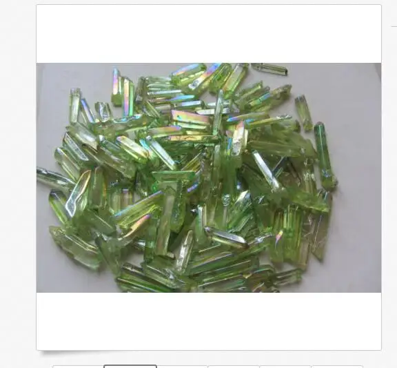 100G POWERFUL TITANIUM RAINBOW AURA LEMURIAN SEED QUARTZ CRYSTAL POINT12-18PCS