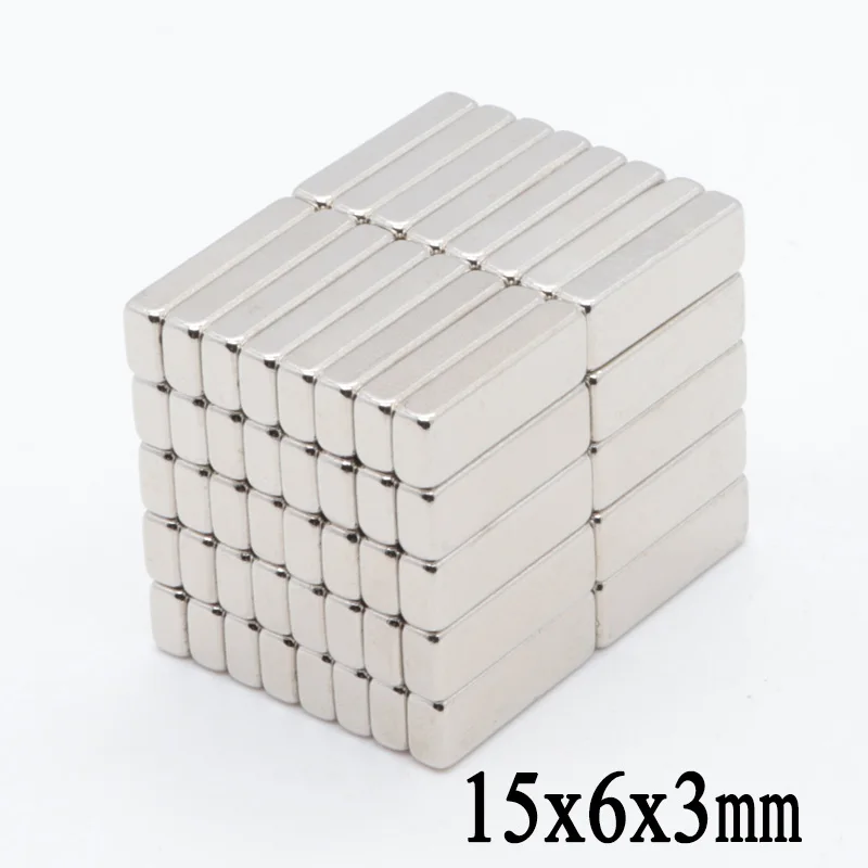 50pcs 15mmx6mmx3mm Super Strong magnets 15*6*3 mm Block NdFeB Cuboid Rare Earth Neodymium Magnets 15x6x3 mm