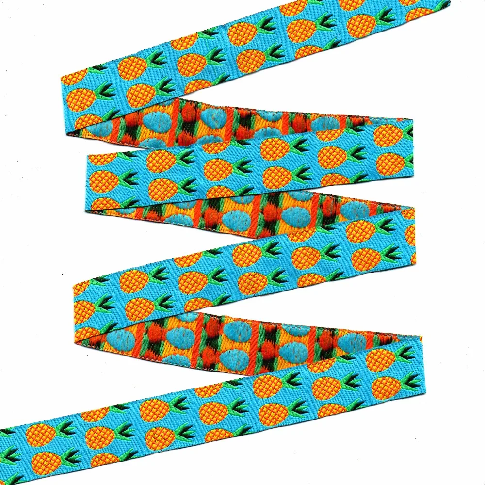 

ZERZEEMOOY 7/8" 22MM 10YARD Pineapples Jacquard Ribbon Decorative Fabric for Crafts And DIY Projects