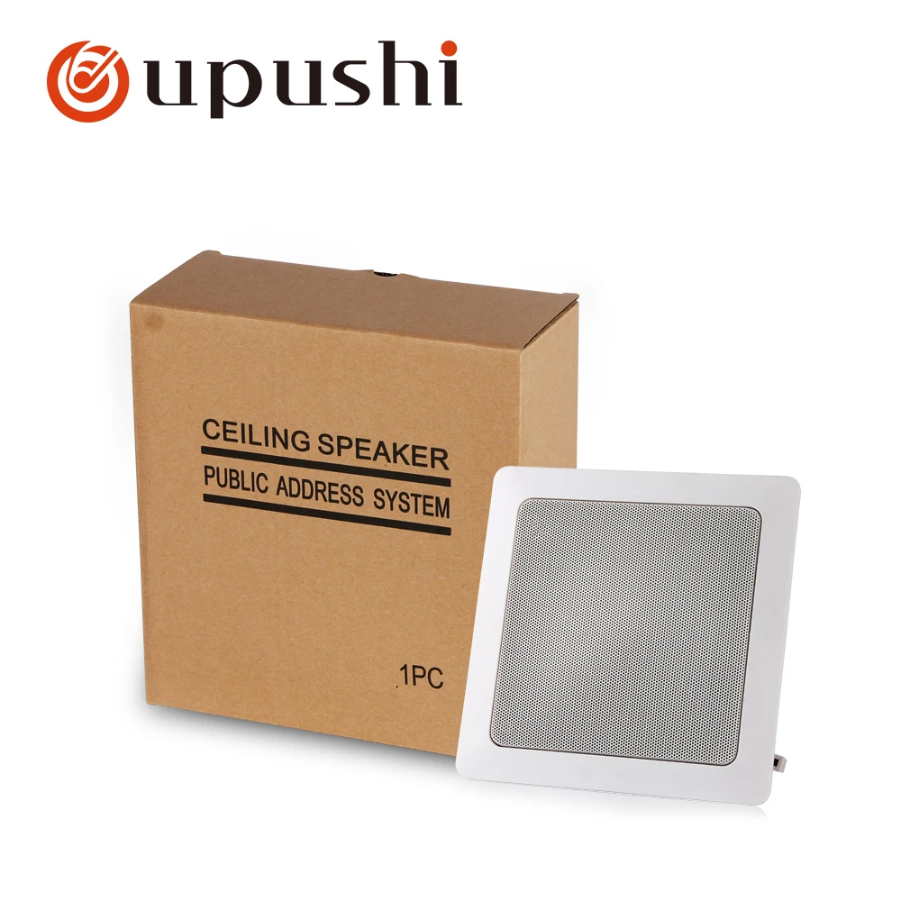 Oupushi ceiling surround sound system 6W 10W roof speakers home 100V Pa system square shape in ceiling loudspeaker