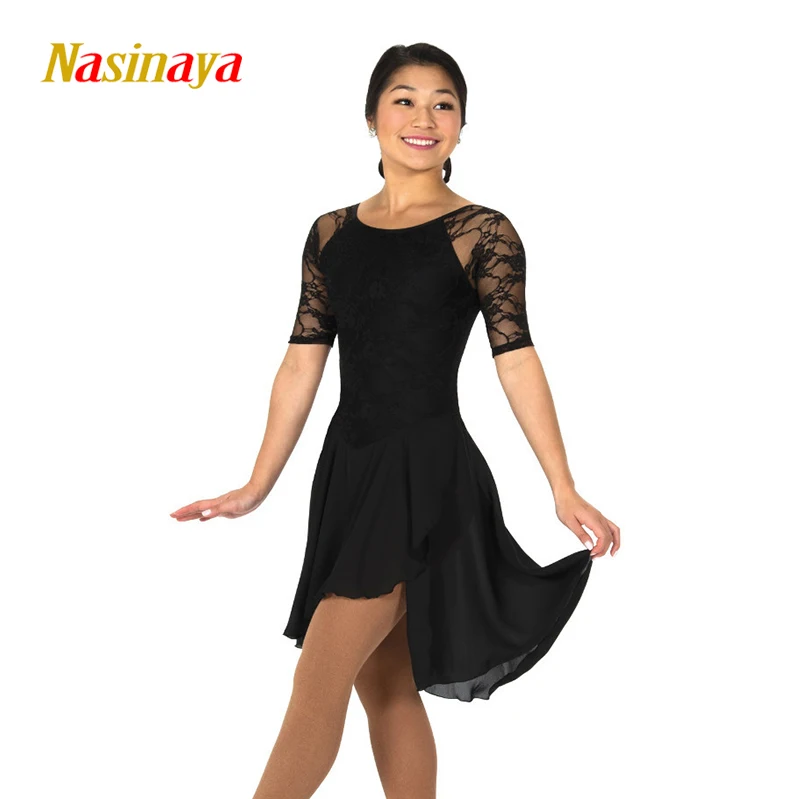 Nasinaya Women's Children's Figure Skating Dress Competition Artistic Gymnastics Performance Short Sleeve Clothing