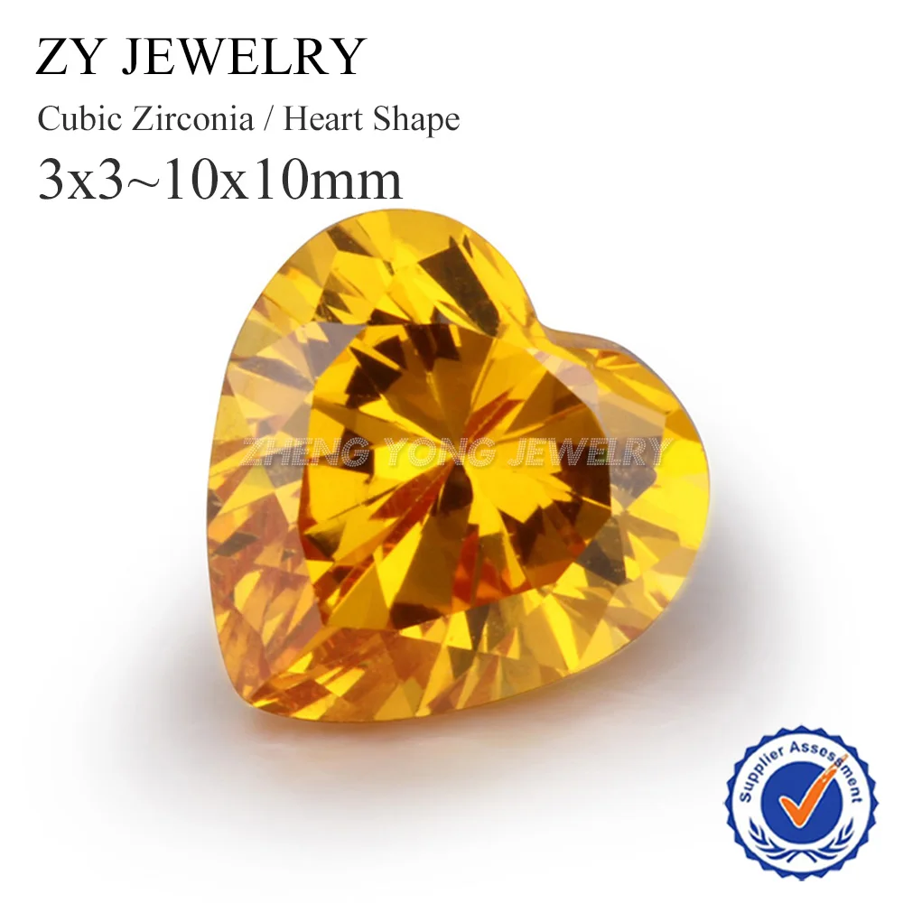 Golden Yellow Gemstone Cubic Zirconia 5A Grade CZ Loose Diamond