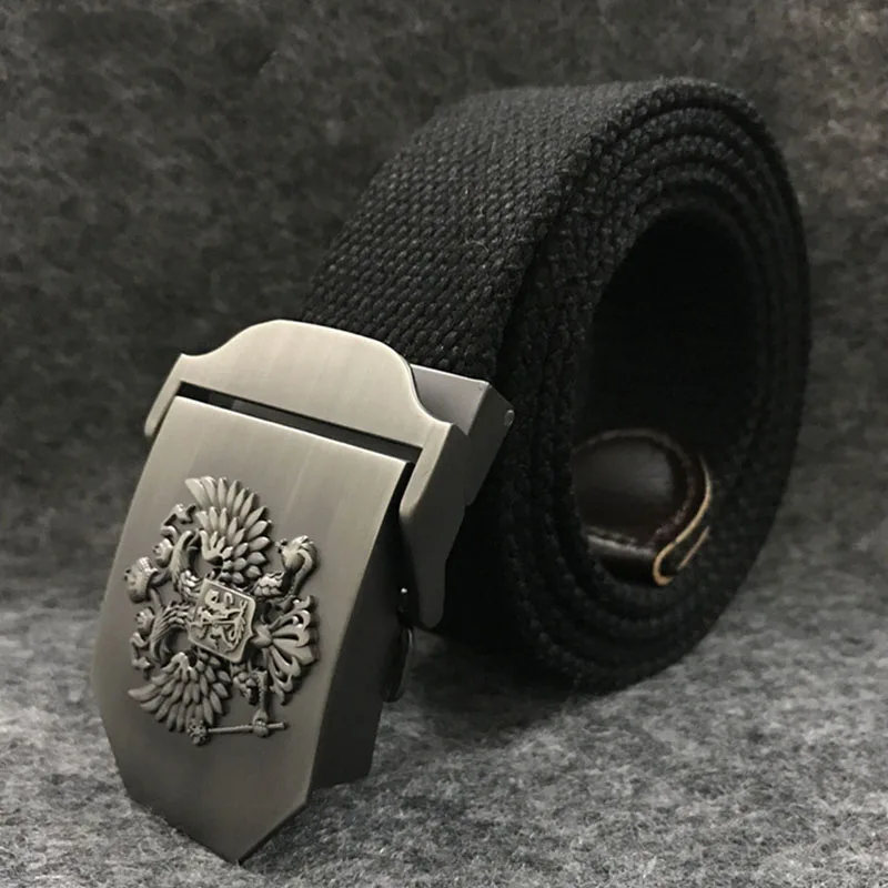 Unisex Russian National Emblem canvas Tactical belt quality casual sport Military belts For Mens and Women Jeans belt