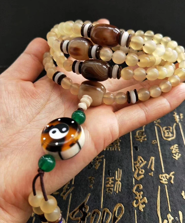 Tibetan Mala Sheep Horn 108 Beads Buddhist Prayer 108 Rosary Beads Designer Blessed Tibetan 108 Beads Mala