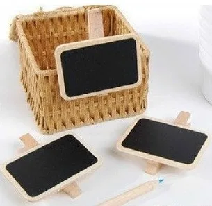 24 Pcs/Lot Mini Cute Kawaii Wooden Blackboard Chalkboards Clips Holder for Paper Decoration Photo Album Free Shipping