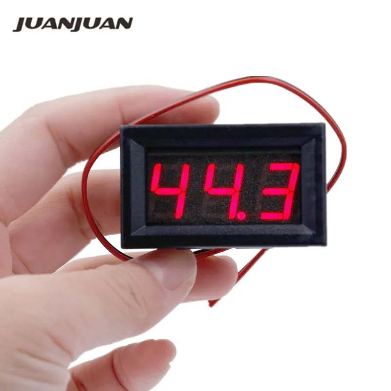 Panel LED Merah Digital Mini Dua Kawat Voltmeter DC 5V Ke 120V Tegangan Tester Volt Meter untuk Mobil Diskon 10%