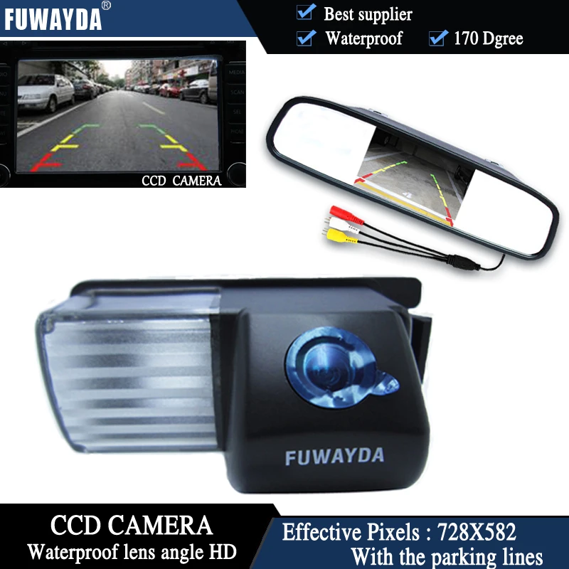 FUWAYDA CCD Car Rear View Camera for Nissan Livina Pulsar Versa Sentra Fairlady350Z370Z Skyline+4.3 Inch rearview Mirror Monitor