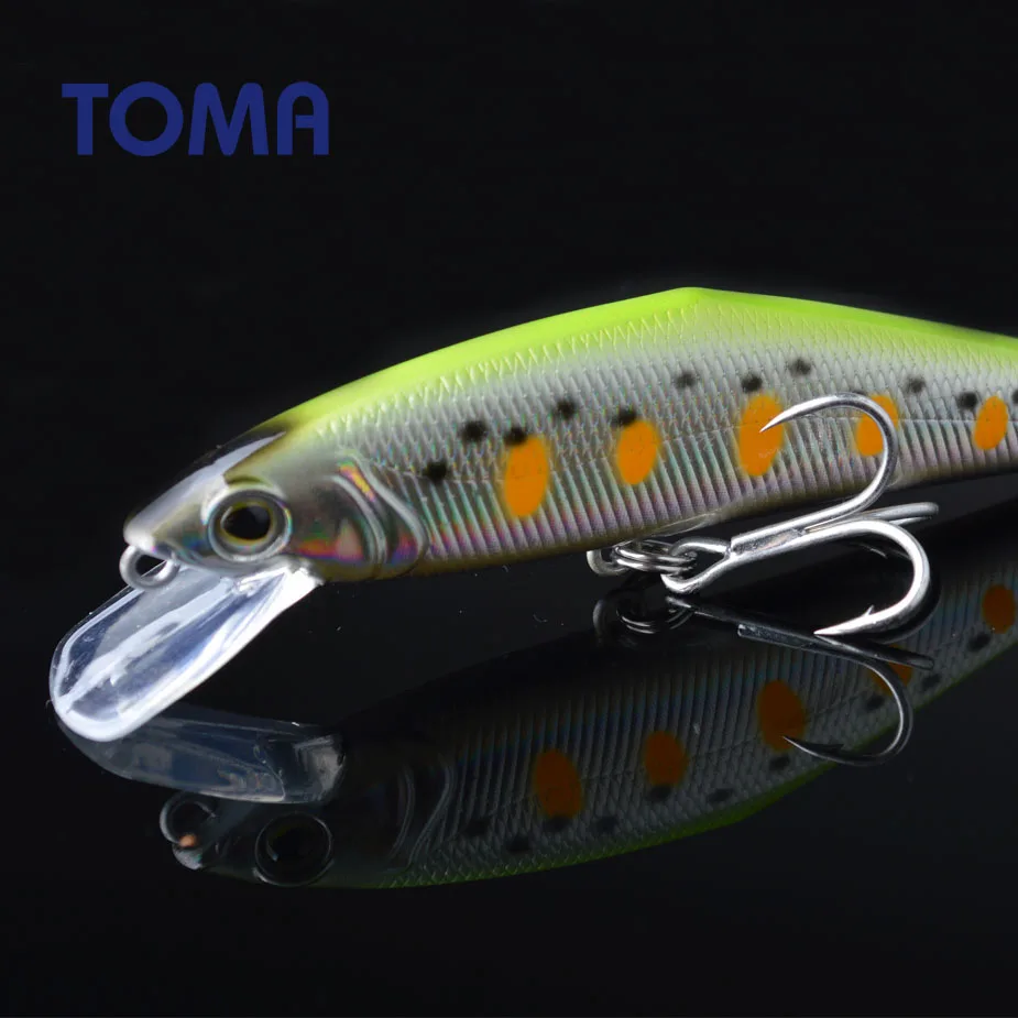 TOMA 85F Minnow Fishing Lure 85mm 15g Sinking Hard Baits Iscas Artificial Minnow Wobbler Bass Pike Bait Fishing Tackle