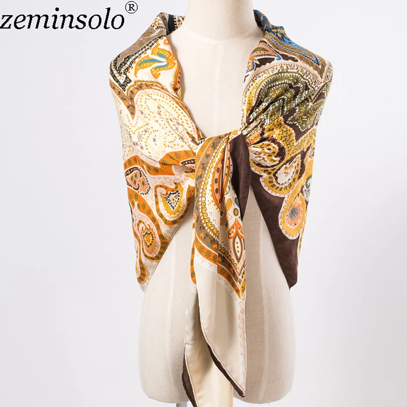 New Style Luxury Brand Scarf Bandana Female Printed Large Square Winter Wrap Scarf Warm Shawls Stoles Scarves For Women 120*120c