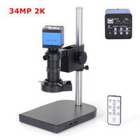 34MP HD 1080P 60FPS HDMI USB Microscope Camera Electronic Industrial VCR 100X C-Mount Lens Zoom 40 LED Light for PCB Repair