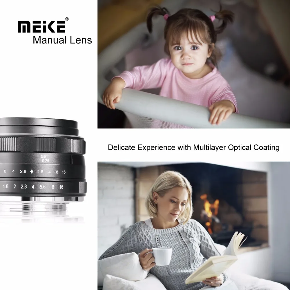 Meike 25mm f1.8 Large Aperture Manual Lens for Olympus Micro 4/3/Sony E/Canon EF-M/FujifilmX Cameras