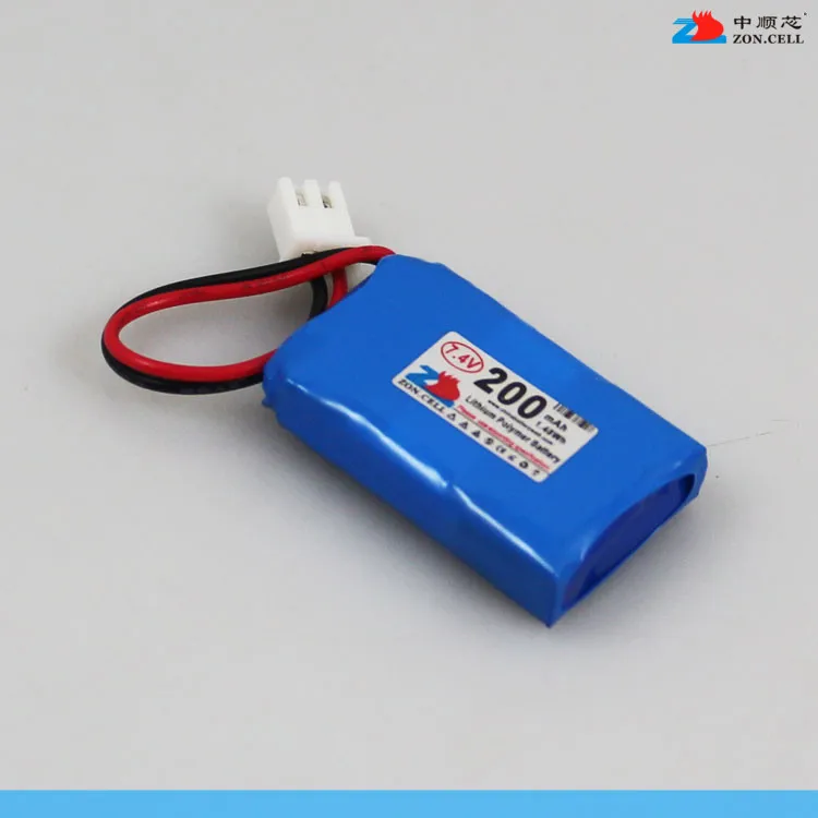 In the 200mAh 7.4V 402030*2 polymer lithium battery group micro tool battery equipment Rechargeable Li-ion Cell