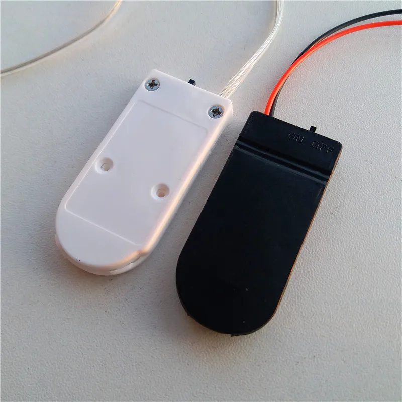 20pcs Double CR2032 battery case CR2032 Battery holder Ivory battery holder 2 button 2032 button battery flip belt switch