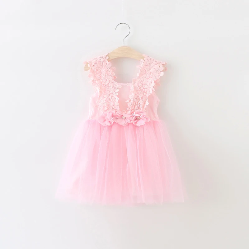 Wedding Flower Girl Dress Princess Lace Kids Girl's Dresses Pearl Bow children clothing robe fille enfant size 1-6T