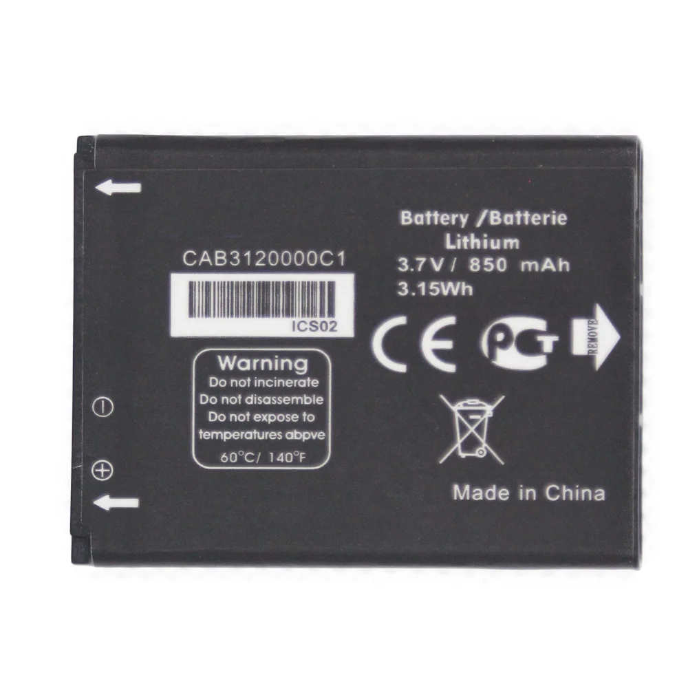 ISUNOO 850mah Phone Battery CAB3120000C1 for Alcatel CAB3120000C1 One Touch Mobile Replacement Battery