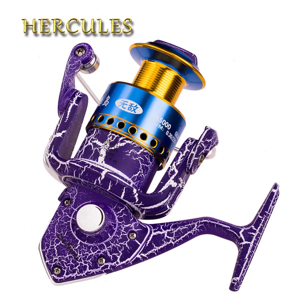 

Hercules Spinning Wheel Reel Fishing Reels For Sea Fly Purple 1000-7000 10+1 BB Rocker Arm Interchangeable Fishing Accessories