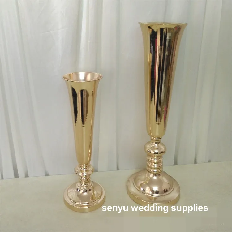 

12pcs)Factory wholesale wedding event decorations gold iron pedestal columns stand for wedding table senyu0548