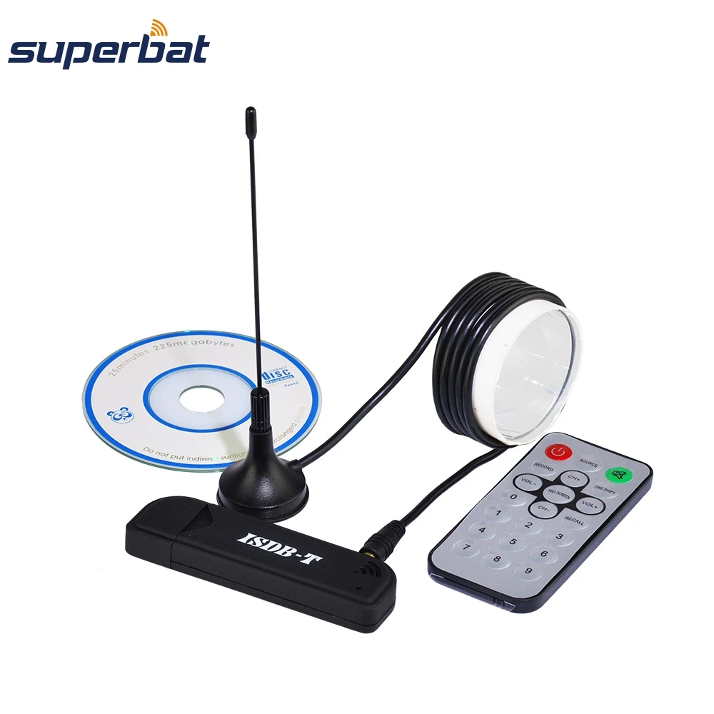 Superbat USB DVB-T&RTL-SDR Realtek RTL2832U&R820T DVB-T Tuner Receiver Antenna Aerial MCX Male Connector 75ohm Input 120cm Cable