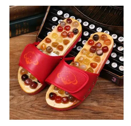 d002 Pebbles massage slippers care foot massage shoes summer agate household cool slippers for men and women