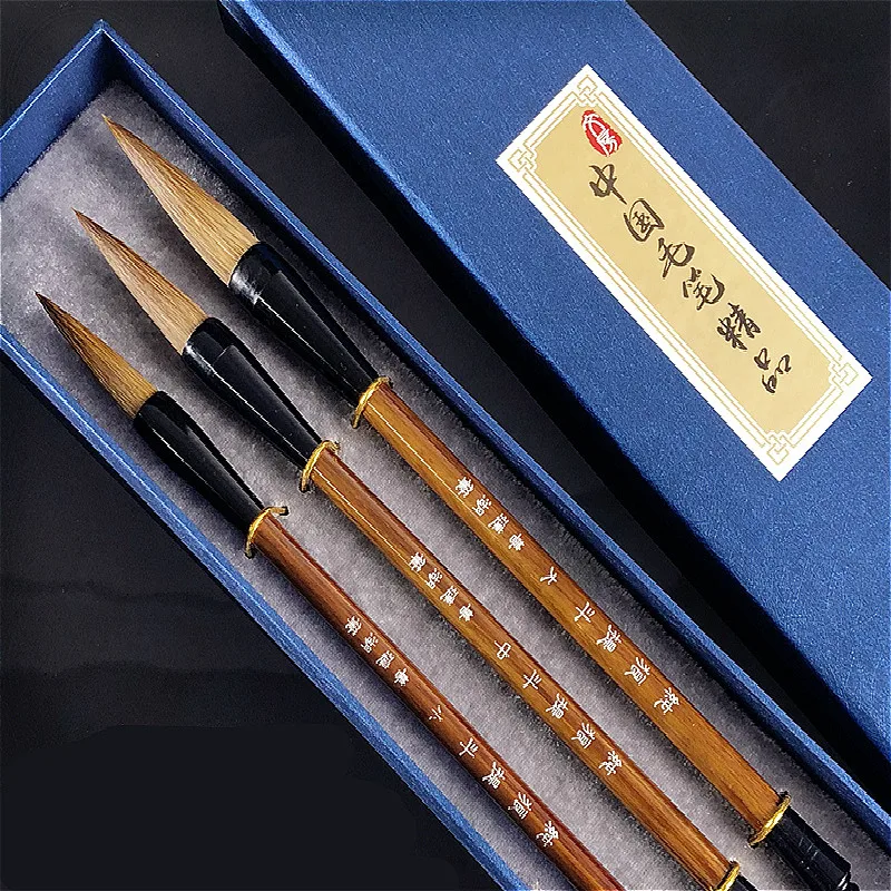 Excellent Weasel Hair Quality Chinese Calligraphy Brushes Regular Script Writing Brushes Painting Supplies Calligraphy Brushes