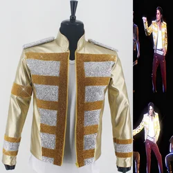 Rare MJ Michael Jackson Shocked New Fashion 3D Holographic Slave To The Rhythm LIVE Billboard Music Awards Crystal Golden Jacket