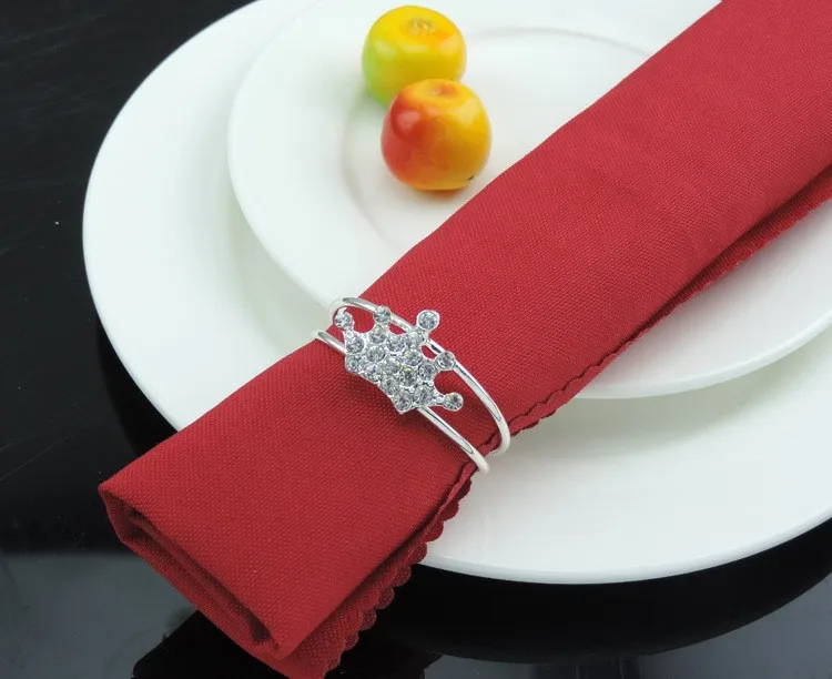 12pcs/lot Silver Crown napkin buckle metal multilayer napkin holder napkin rings for Hotel wedding banquet table decoration