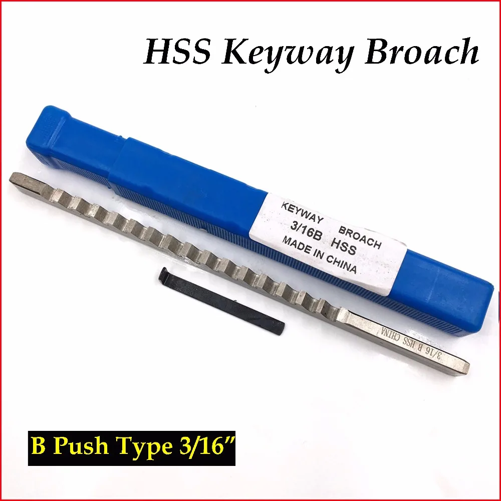 3/16 B Push-Type Keyway Broach with Shim Metric Size High Speed Steel for CNC Cutting Metalworking Tool