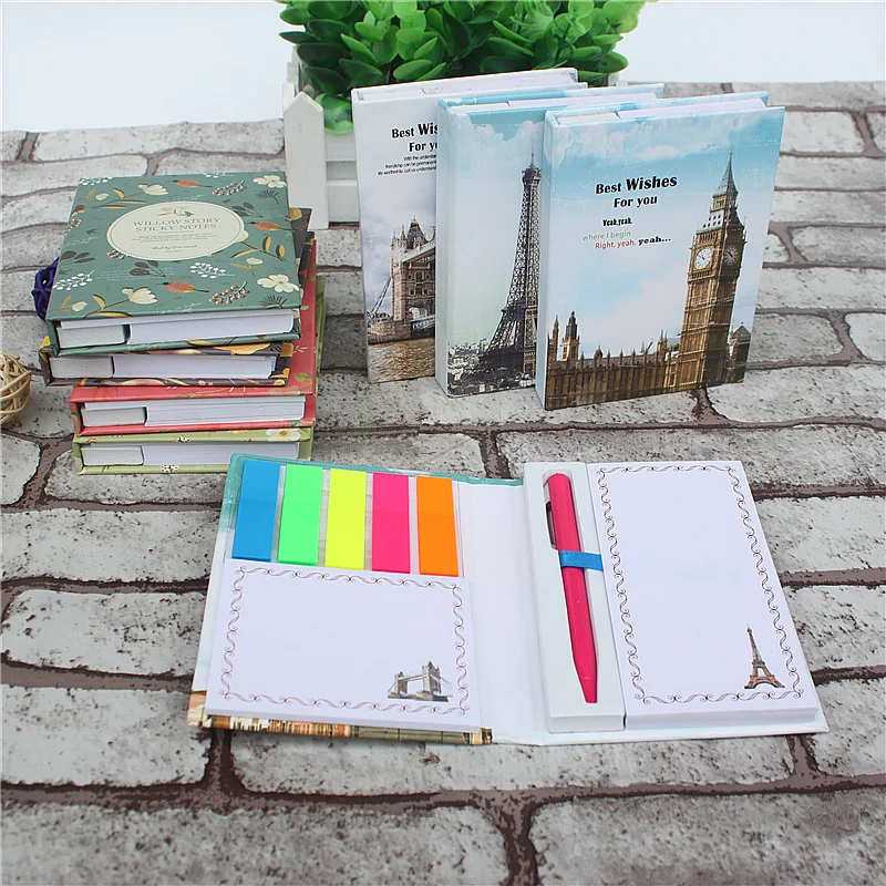 1PCS new creative Kawaii Mini Memo Pad set  With Ballpoint Pen Notepad Give Their Children The Best Learning Stationery 2styles