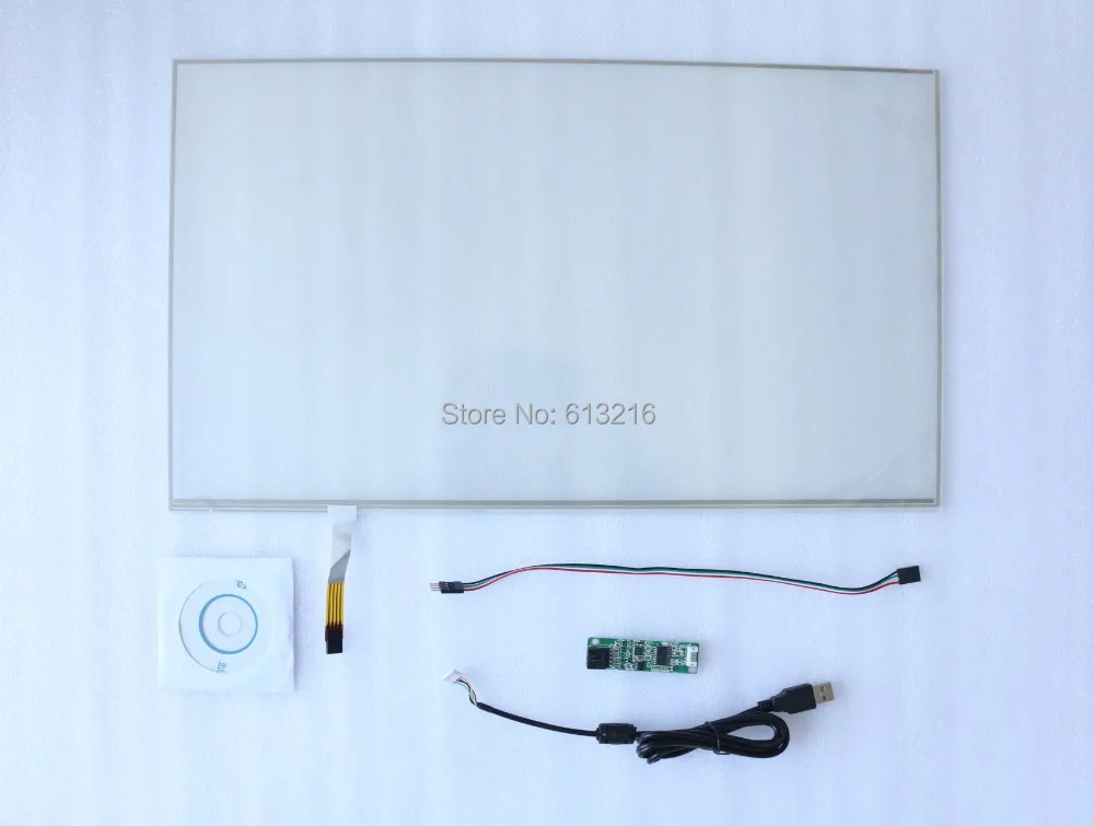 

21.5 inch 4-Wire Resistive 16:9 Touch Panel + USB port Controller card +CD Room work with 21.5 inch LCD panel