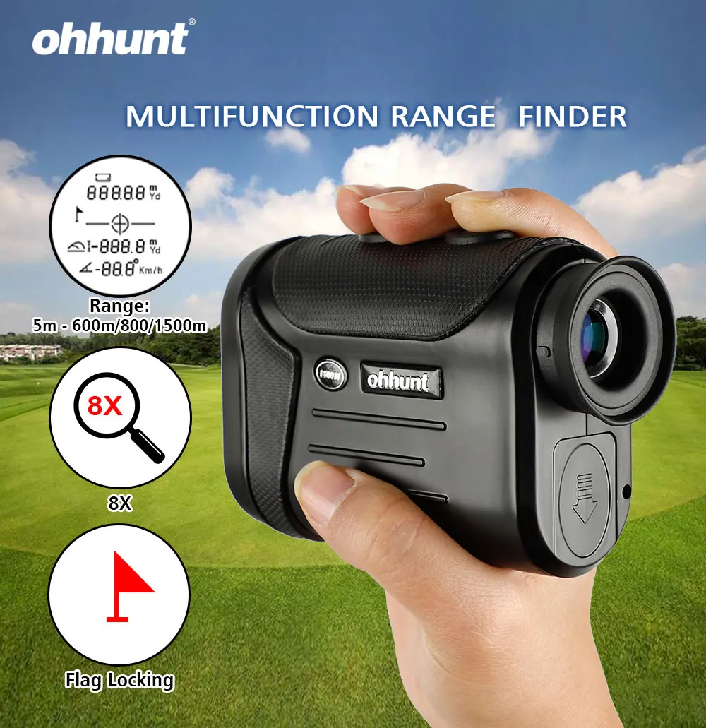 

ohhunt Outdoor Measuring 8X Multifunction Laser Rangefinders 600m 800m 1500m Hunting Golf Monocular Range Finder Distance Meter