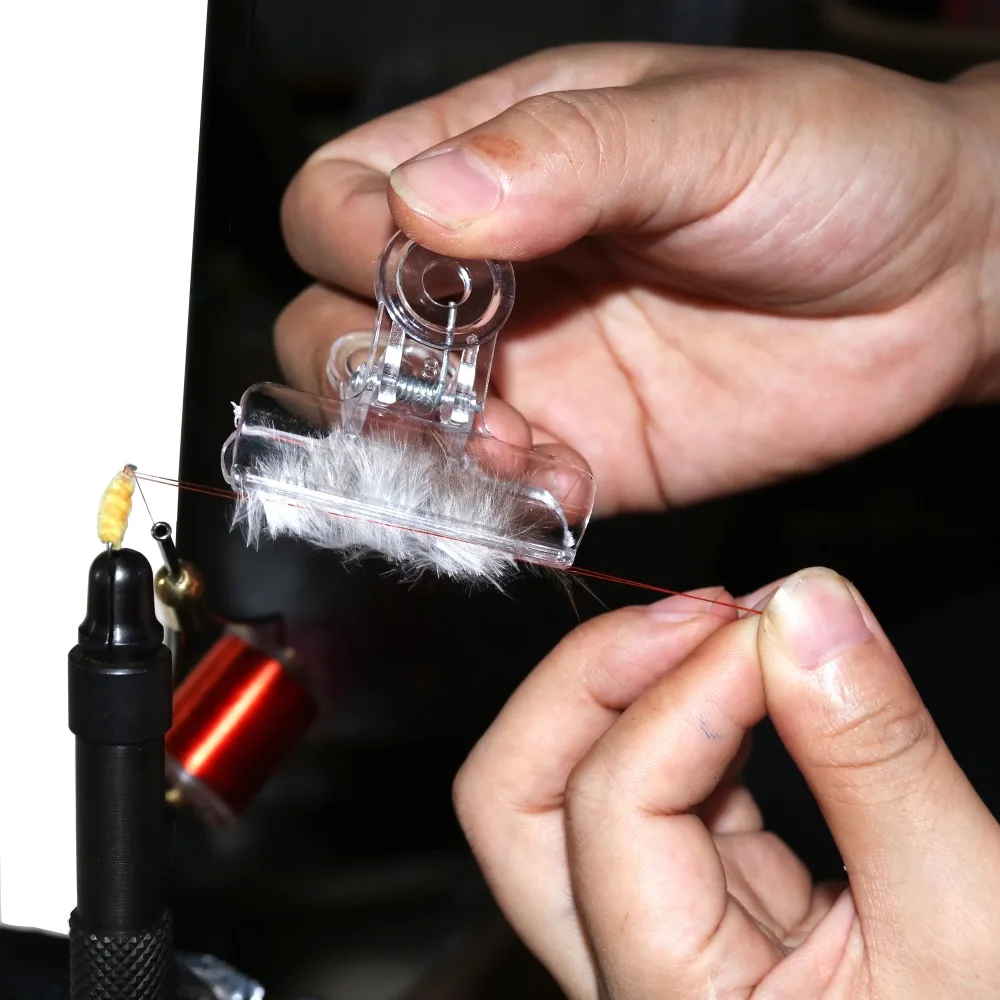 Bimoo 4PCS/set Clear Plastic Dubbing Loop Clip CDC fly Tying Tool Size S M L XL