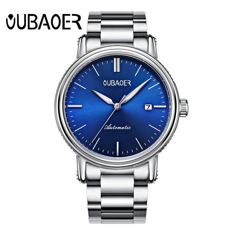 

OUBAOER Luxury Brand Fashion Sports Mechanical Watches Leather Strap Men's Automatic watches Horloges Mannen reloj hombre