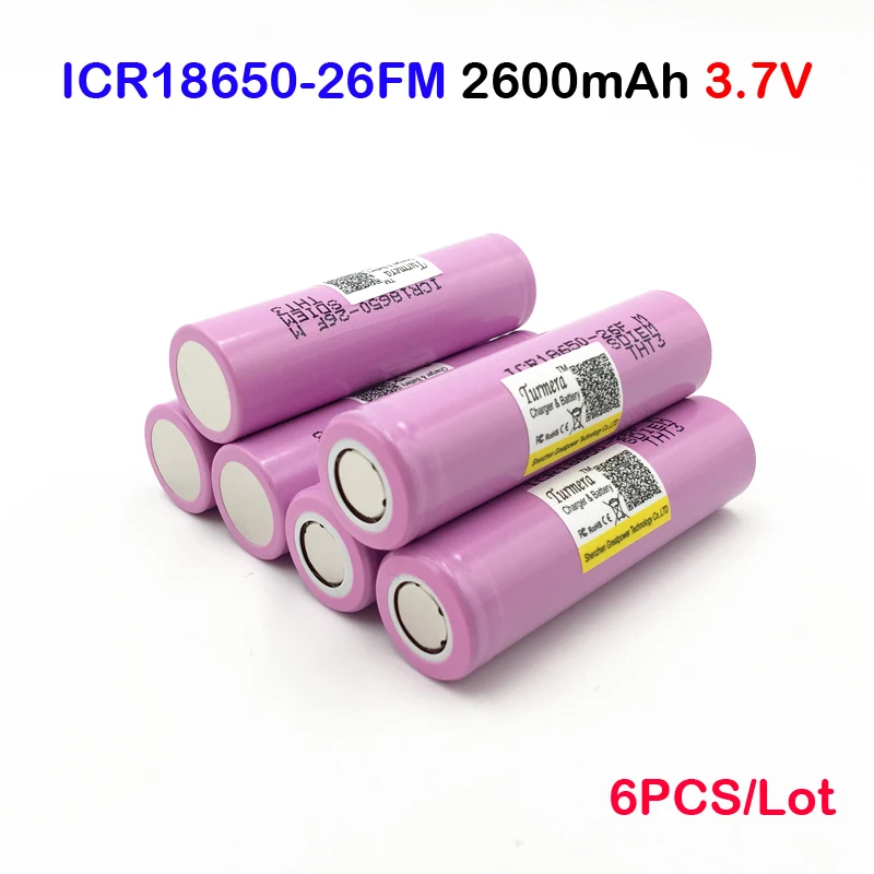 

18650 Аккумуляторная батарея 18650 26FM для фонарика Power Bank ICR18650-26FM 2600 мАч 3,6 В Charge18650 Аккумуляторная батарея Nov1