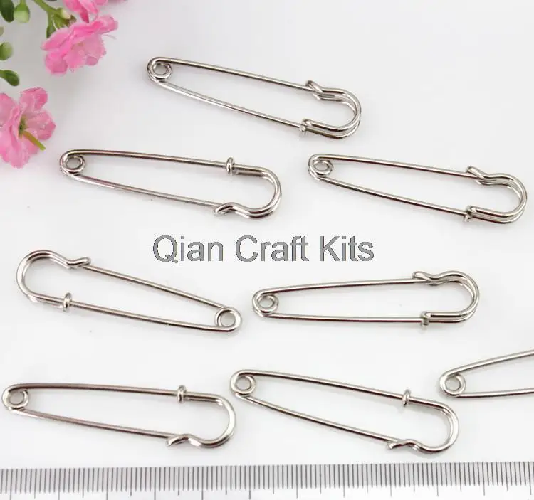 200pcs of sturday stainless steel silver tone Safety Pin Brooch 50x14mm free shipping Safety Pin Brooch Silver Plated