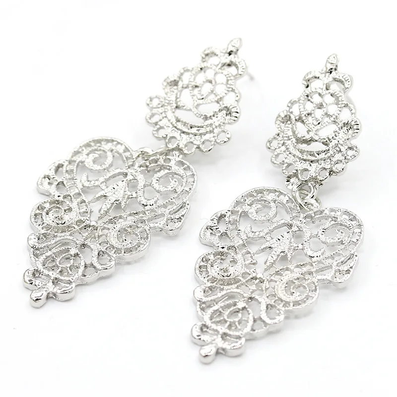 Boucles d\'oreilles bohème ajourées pour femmes, bijoux de couleur or et noir, cadeau idéal