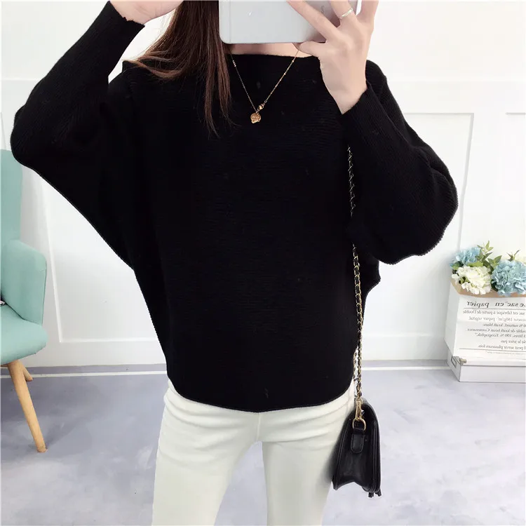 2024 Fashion Women Knit Black Pullover Sweaters Autumn Ladies Loose Striped Knitwear Yellow Elegant Cotton Female Casual Pull