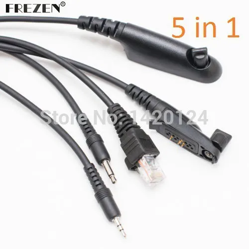 5 in 1 Programming Cable For Motorola GP600 CP200 CT150 Two-way Radios RPC-M5X  RJ45 to Radio