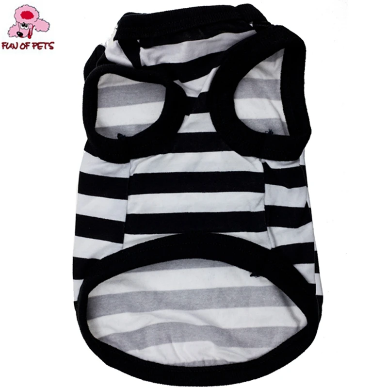 2017 New Fashion Summer Black Stripe Design Dog Clothes Vest for Puppy Pets Dogs