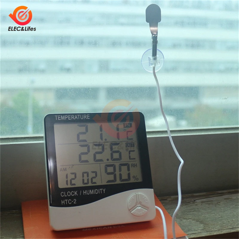 LCD Digital Thermometer Hygrometer 20%~99%RH for HTC-1 HTC-2 Outdoor Indoor Temperature Humidity Meter Weather Station Clock