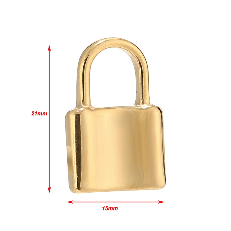 20pcs Hot Fashion Stainless Steel 15x21mm Lock Charm 3D Pendents for DIY Necklaces Jewelry Making Findings