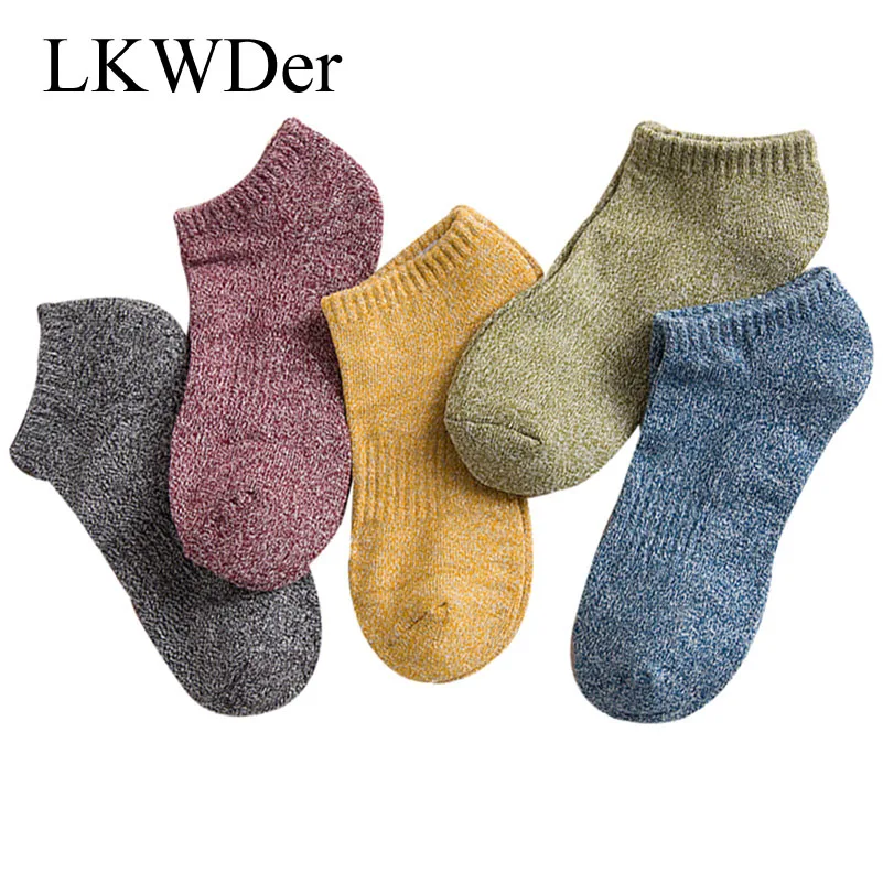 

LKWDer 5pairs High Quality Men Socks Thicker Warm Winter Socks Men Thermal Towel Bottom Foot Wear Terry Combed Cotton Calcetines