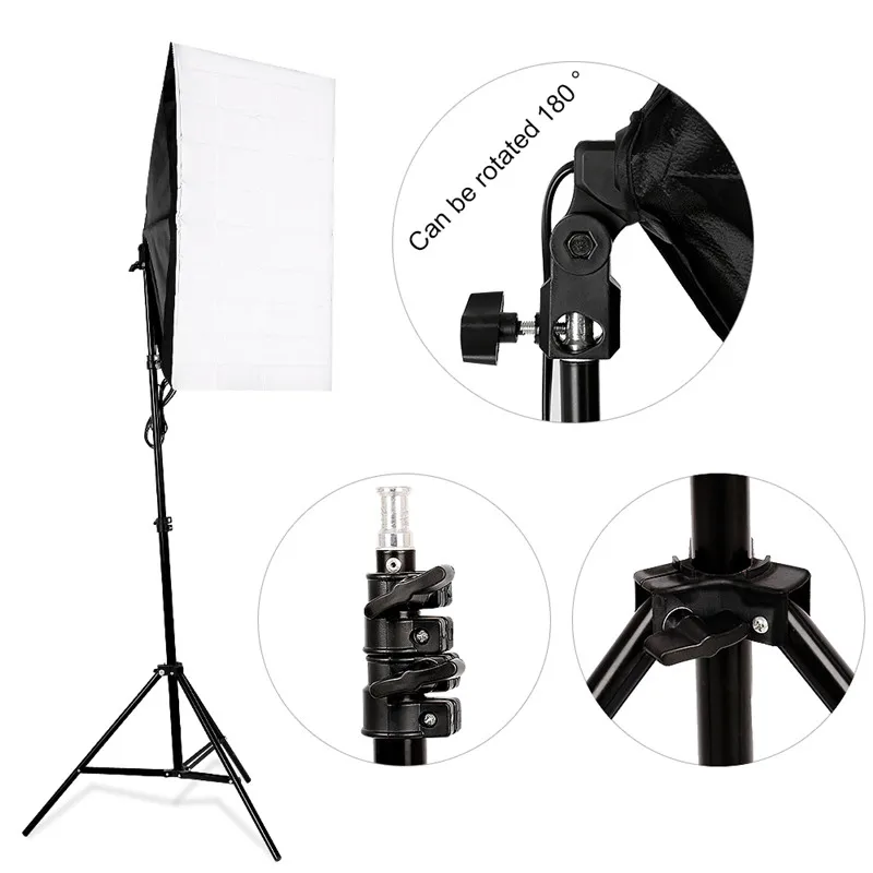 

Photo Studio Light Set 2 x 135W 5500K Bulb Continuous Lighting Kit 50x70cm Softbox Photography Set 2M Light stand With Carry Bag