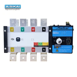 AISIKAI 400A  4P ATS controller dual power automatic transfer switch parts 220V380V electric diesel generator panel board 3phase