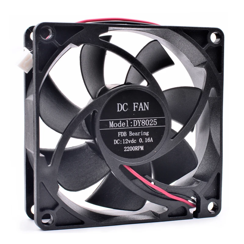 Brand new original DY8025 8cm 8025 80x80x25mm 80mm fan 12V 0.16A 2 line computer chassis power cooling fan